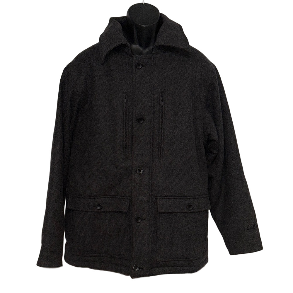 Cabela’s Men’s L Charcoal Gray 100% Wool Thinsulate Field Hunting Jacket Coat